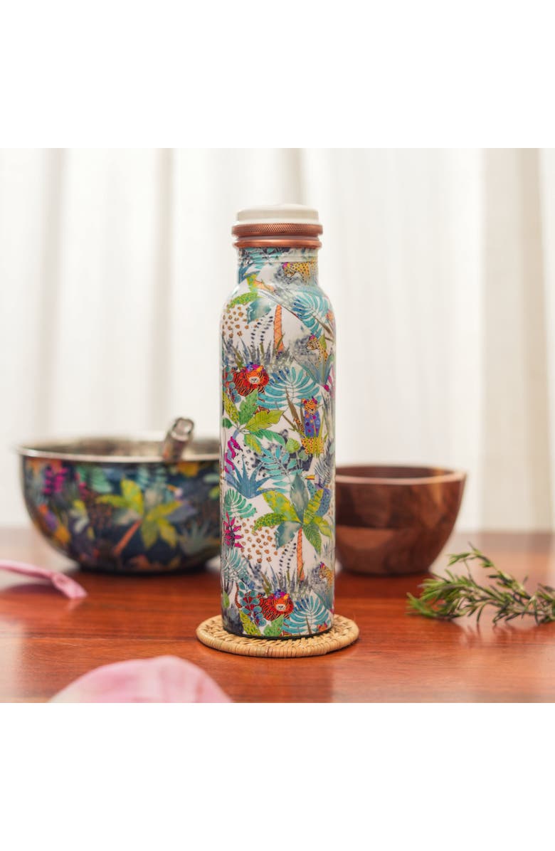 Mela Artisans Rainforest Bloom Copper Water Bottle, Alternate, color, Rainforest Bloom