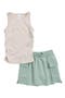 Kids' Ruched Ribbed Tank & Cargo Skort Set