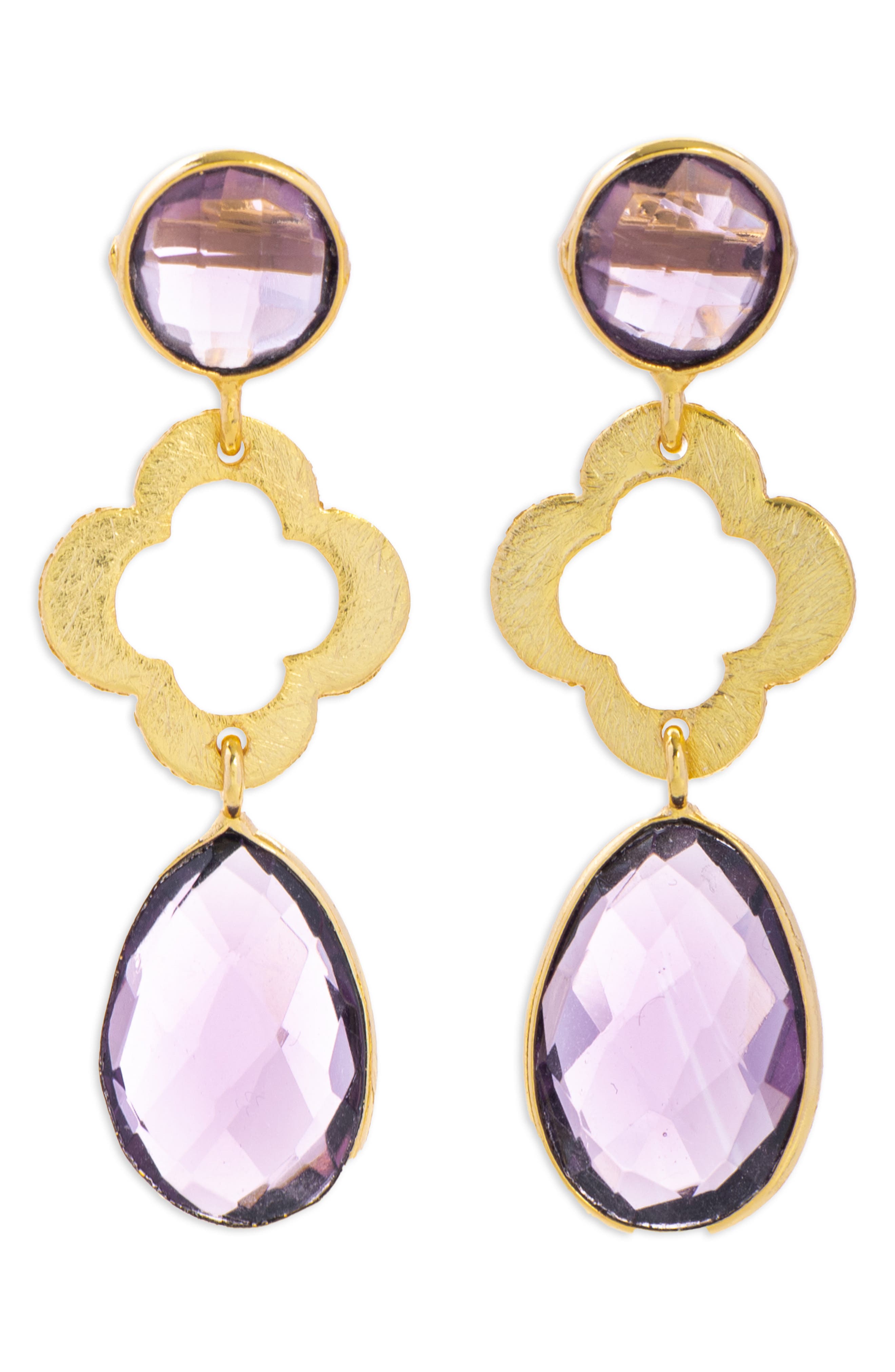 SAACHI Quatrefoil Stone Earrings
