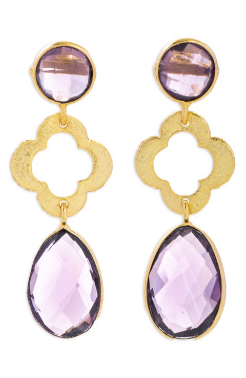 Quatrefoil Stone Earrings