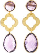 SAACHI Quatrefoil Stone Earrings