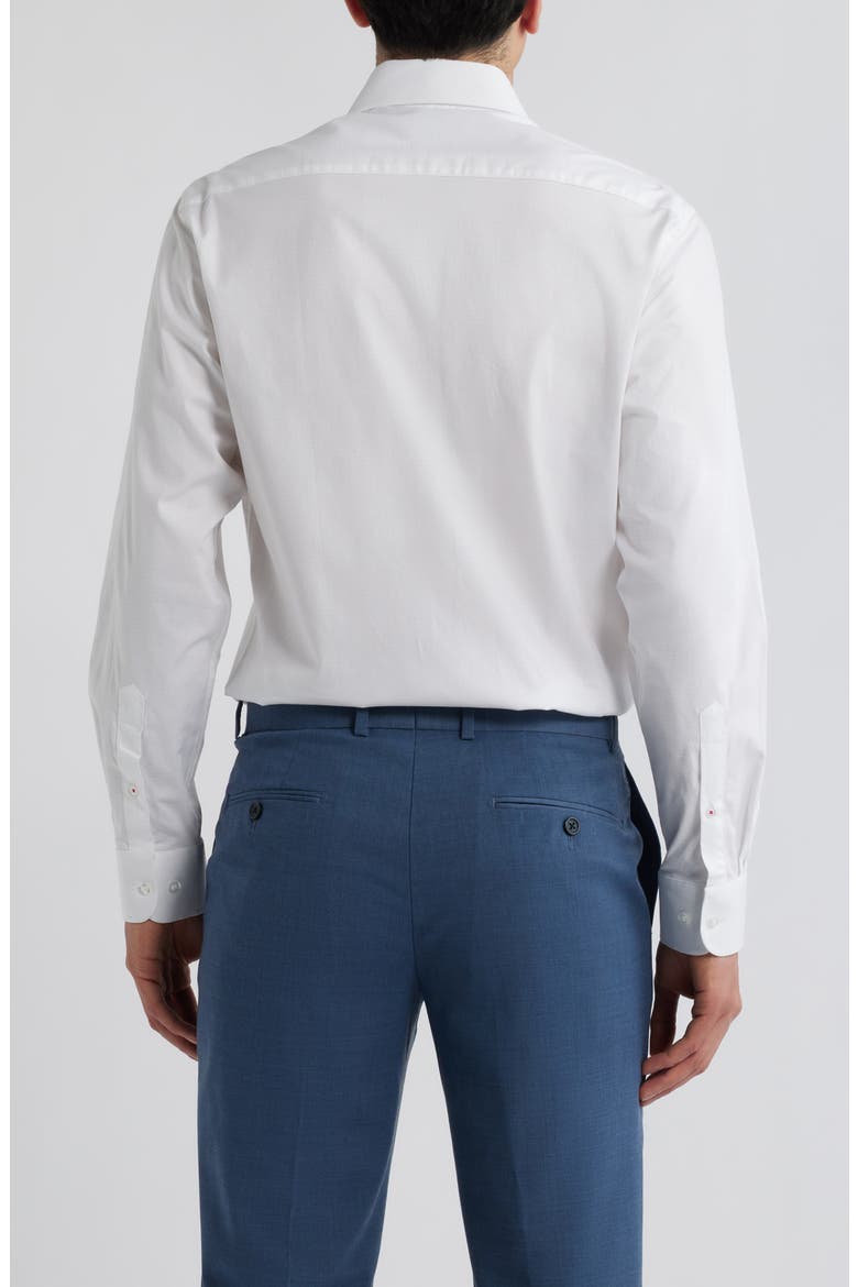 Paris Modern Fit Textured White Cotton Dress Shirt, Alternate, color, WHITE
