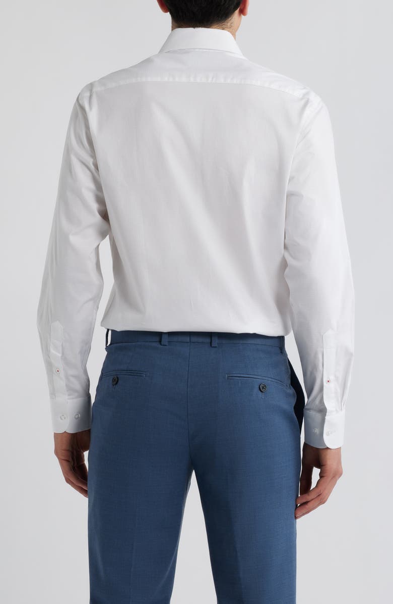 DANIEL HECHTER Paris Modern Fit Textured White Cotton Dress Shirt, Alternate, color, 