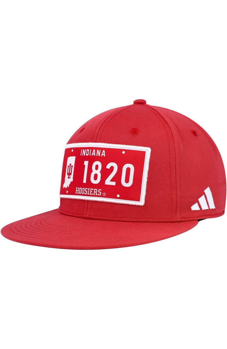 adidas Men's adidas  Crimson Indiana Hoosiers Established Snapback Hat, Main, color, Crimson