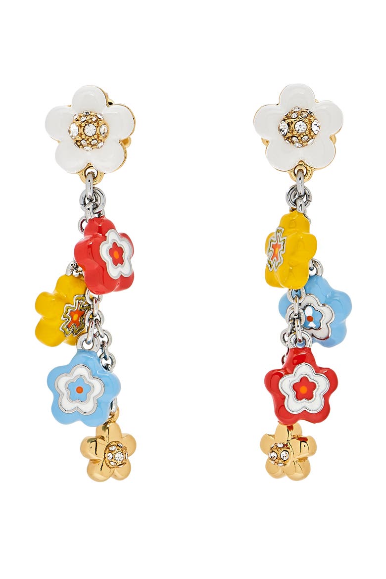 Wild Daisy Statement Drop Earrings, Main, color, TWO TONE/ BLUE MULTI
