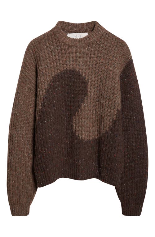 Erl Gender Inclusive Swirl Wool Blend Sweater In Brown