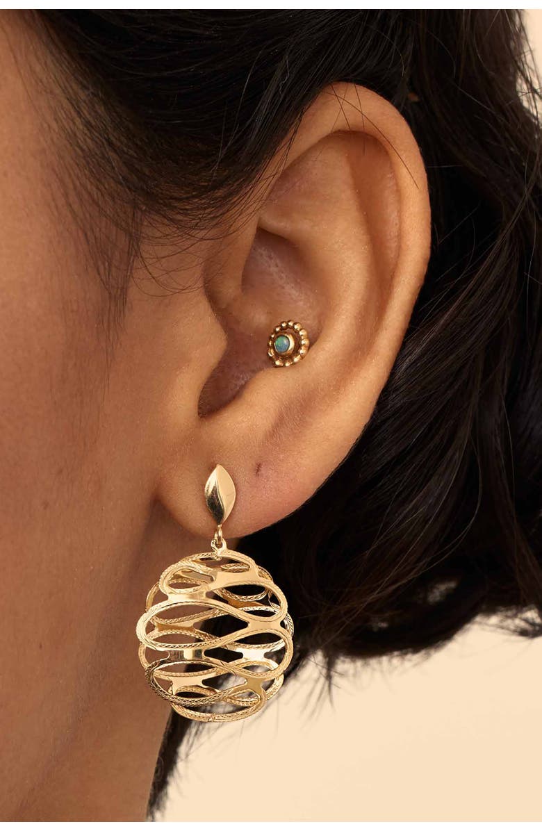 Oradina 14K Yellow Gold Revello Drop Earrings, Alternate, color, Yellow Gold