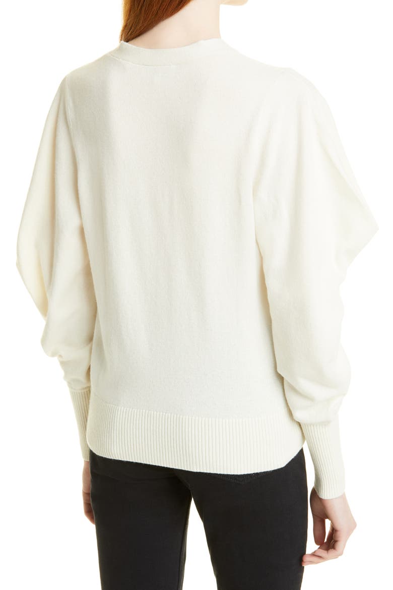 Draped Sleeve Wool Blend Cardigan, Alternate, color, NATURAL