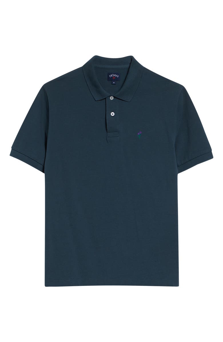 Noah Embroidered Iris Cotton Piqué Polo, Alternate, color, Emerald