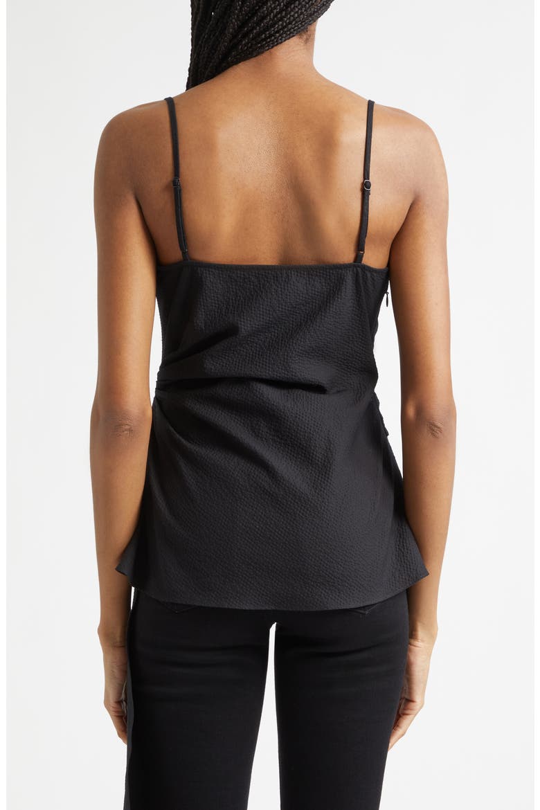 Solange Faux Wrap Asymmetric Hem Peplum Top, Alternate, color, BLACK