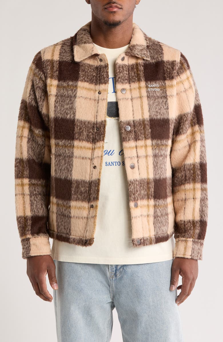 SANTO STUDIO Twitch Sicilian Plaid Flannel Jacket, Main, color, 