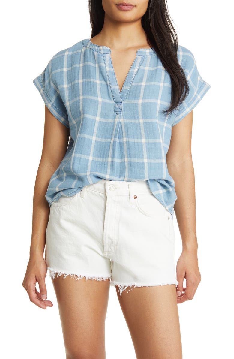 Lucky Brand Plaid Popover Shirt, Main, color, 