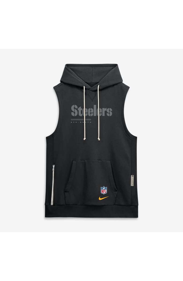 Nike Men's Nike Black Pittsburgh Steelers Sideline Standard Issue Dri-FIT Sleeveless Hoodie, Alternate, color, Black