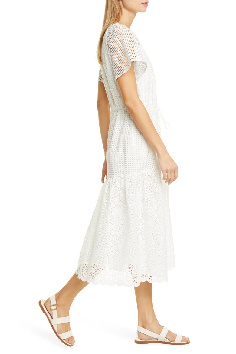 Marlowe Eyelet Midi Dress, Alternate, color, IVORY