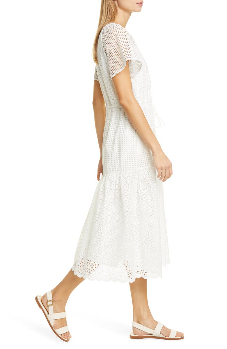 DVF Marlowe Eyelet Midi Dress, Alternate, color,