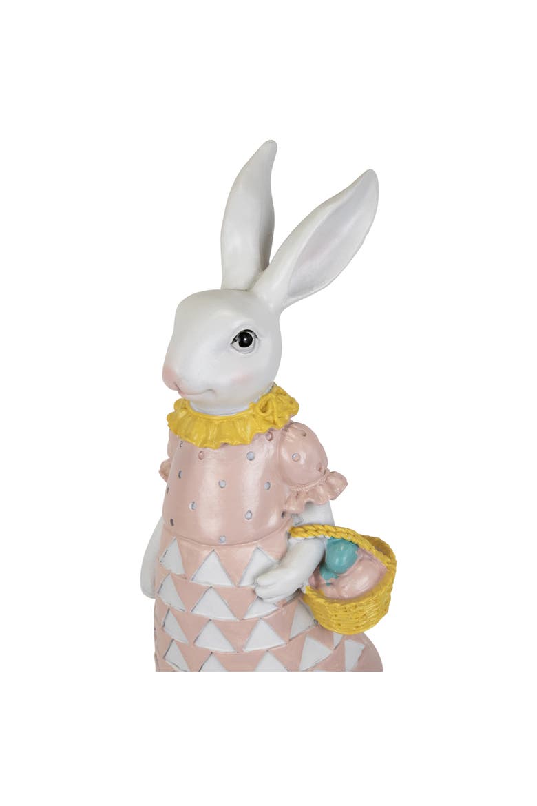Girl Bunny with Easter Basket Outdoor Garden Statue - 12", Alternate, color, Pink