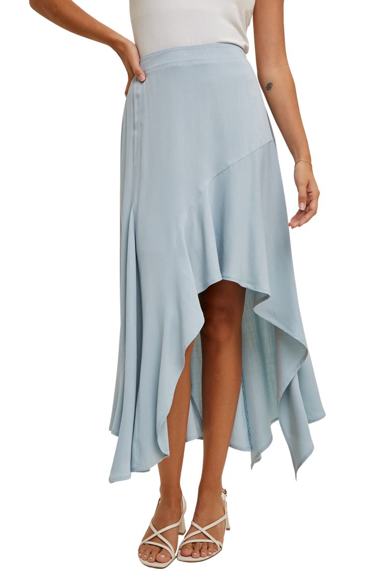 Asymmetric Midi Skirt, Main, color, BLUE