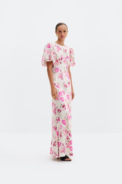 Freja Pouf Sleeve Maxi Dress