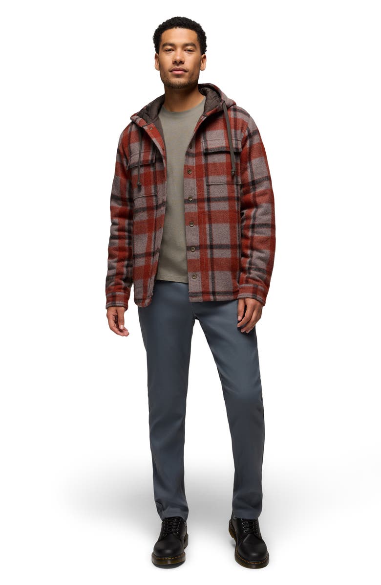 prAna Asgard Hooded Flannel Shirt Jacket, Alternate, color, Pewter