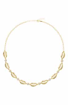 GABI RIELLE Cubic Zirconia Cowrie Shell Choker Necklace