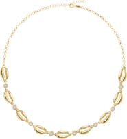 GABI RIELLE Cubic Zirconia Cowrie Shell Choker Necklace