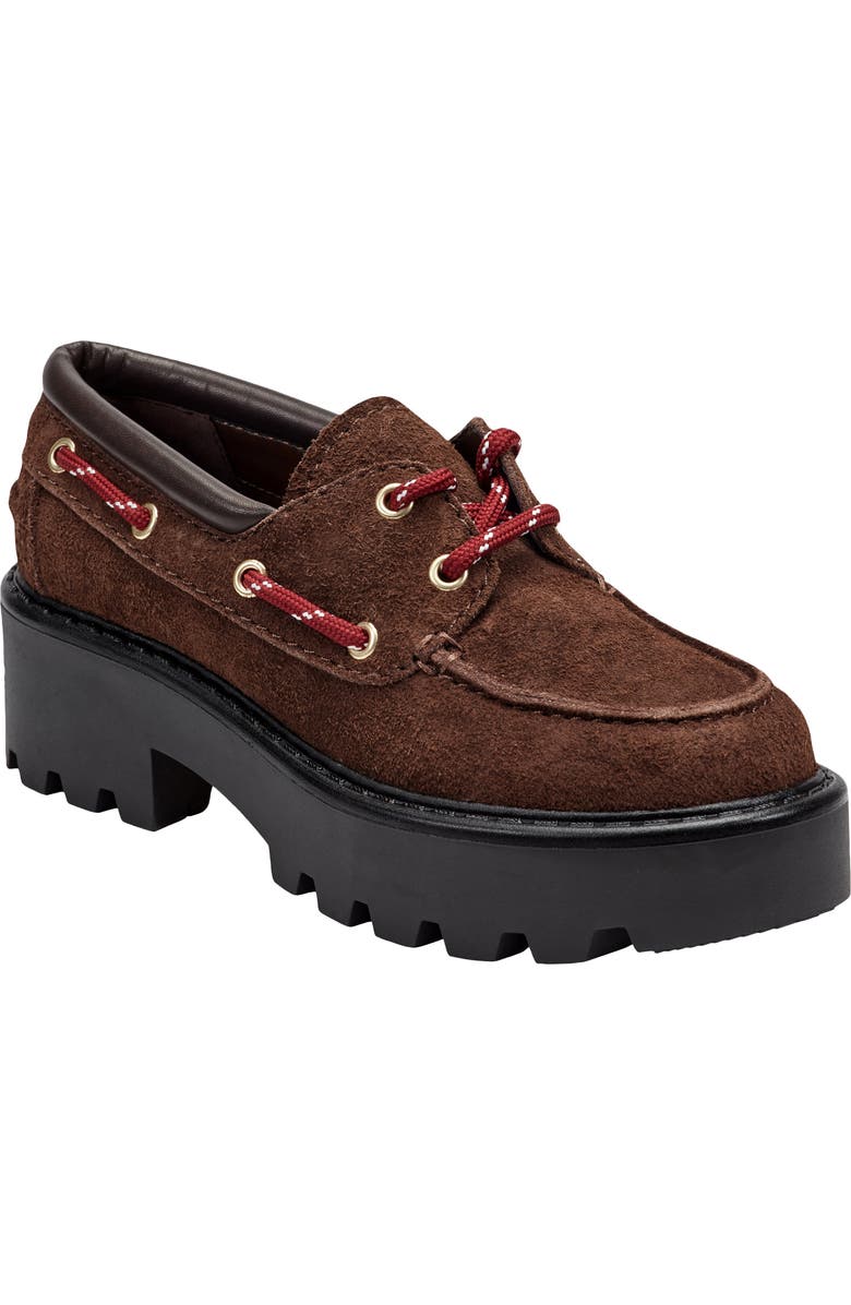 Marc Fisher LTD Peyten Lug Sole Loafer, Main, color, Dark Brown