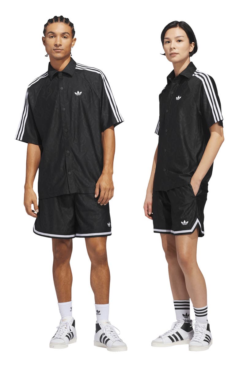 adidas Basketball Flame Loose Fit Drawstring Shorts, Alternate, color, Black/ /
