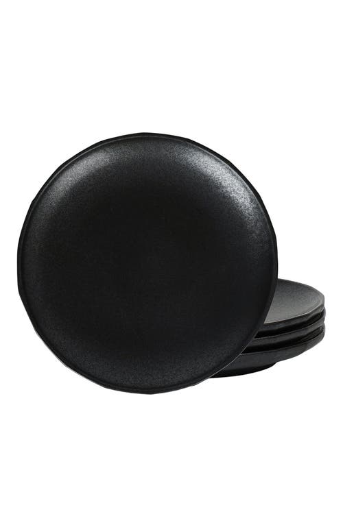 Stone Lain Rio Stoneware 4-piece Salad Plate Set In Black