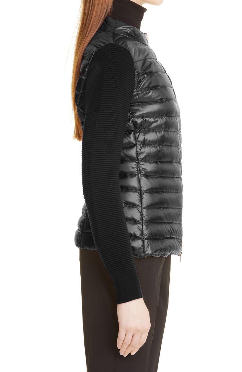 Herno Quilted Down & Knit Cardigan, Alternate, color,