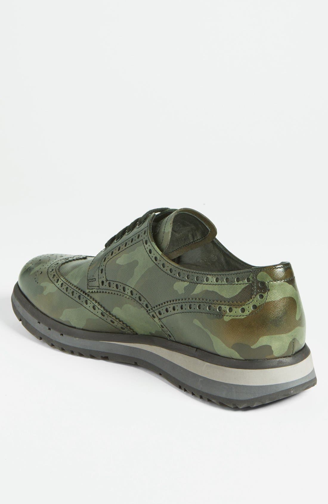 Camo Wingtip Sneaker, Alternate, color, BROWN CAMOUFLAGE