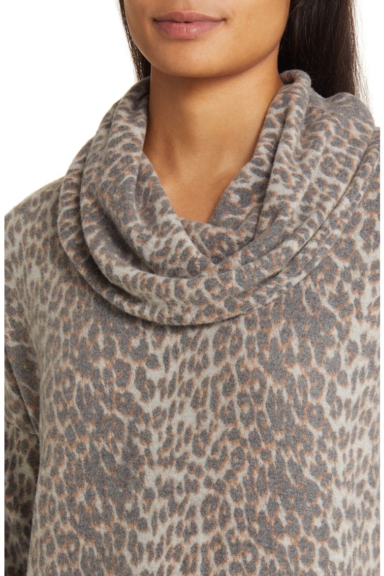Cowl Neck Tunic, Alternate, color, GRAY/ CHARCOAL