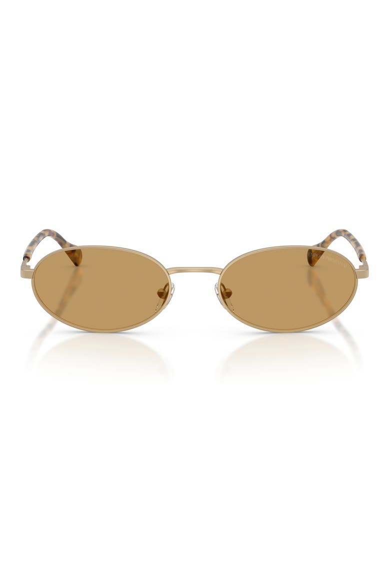 54mm Oval Sunglasses, Main, color, MATTE PALE GOLD / BROWN