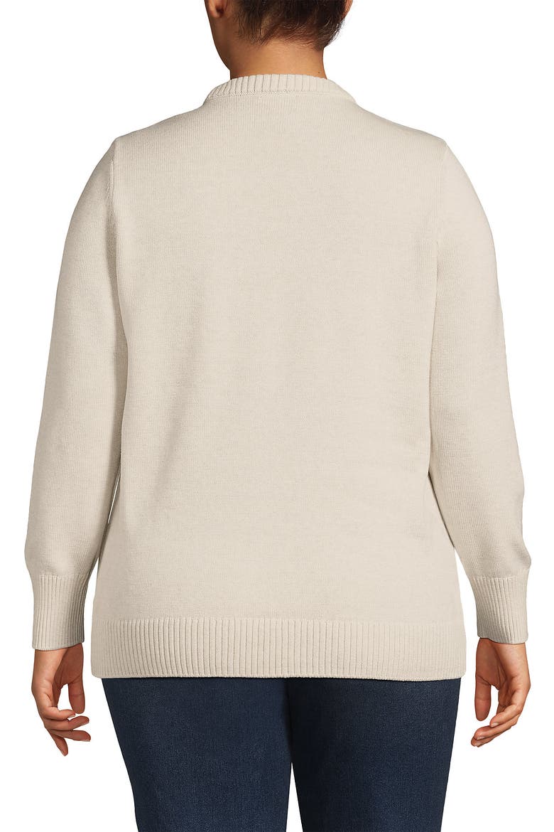 Plus Size Drifter Crew Neck Jersey Pull Over Sweater, Alternate, color, Oatmeal Heather Flag