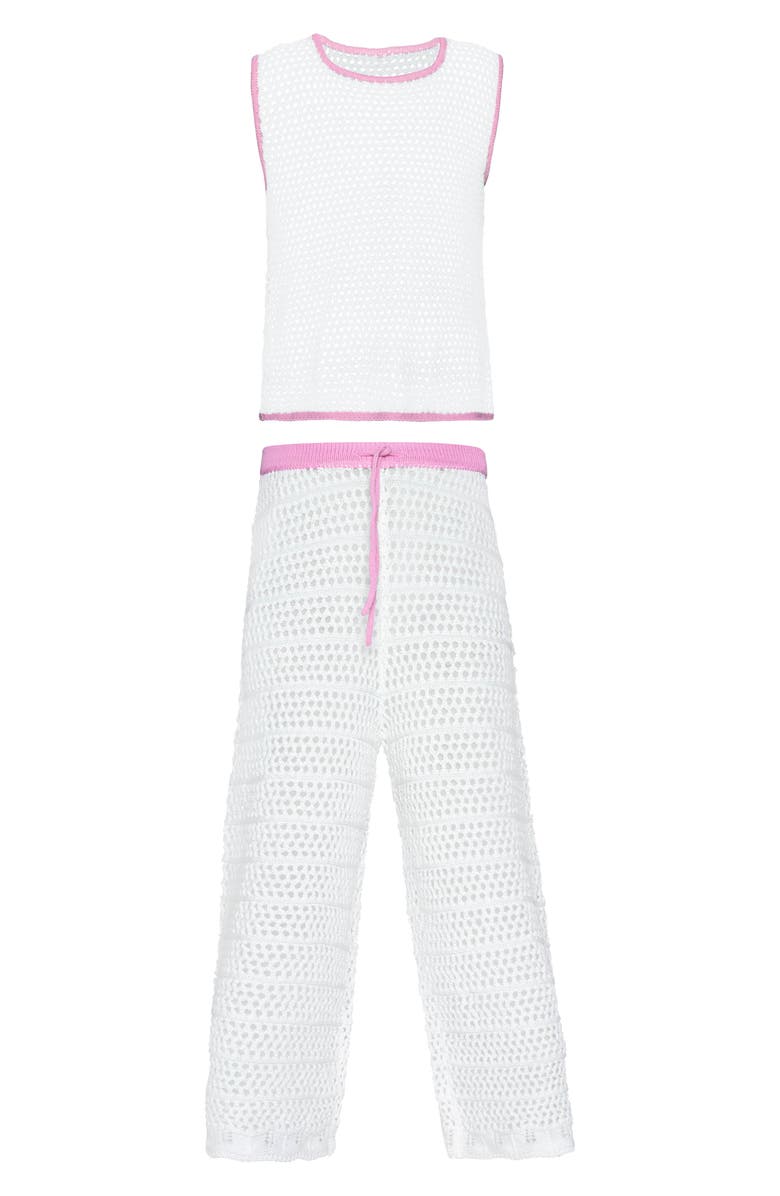 PQ SWIM Kids' Chloe Two-Piece Cover-Up Set, Main, color, White
