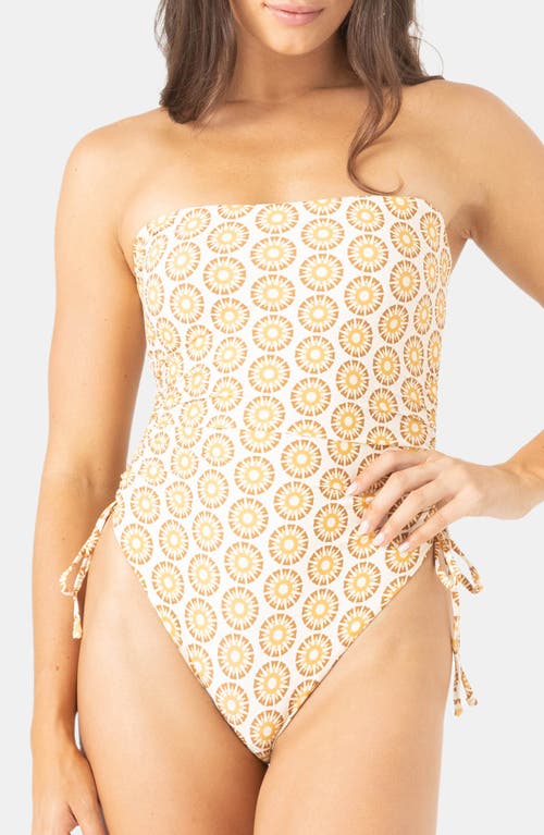 Roxy Sunshine State Of Mind Bandeau One-piece Swimsuit In Yellow