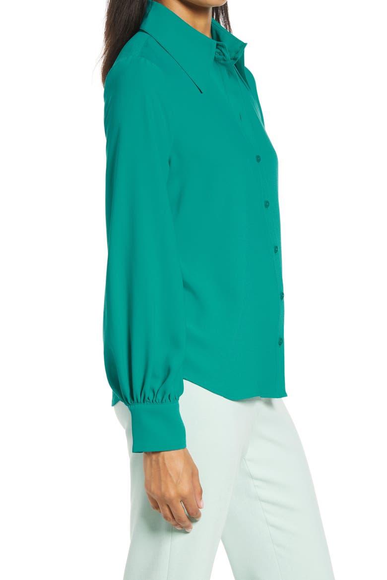 x Atlantic-Pacific Puff Sleeve Button-Up Shirt, Alternate, color, TEAL LAPIS