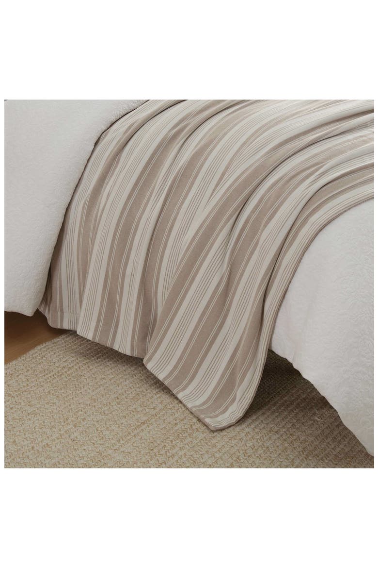 Tate Striped Chenille Throw Blanket, Alternate, color, WHITE/ SEA OATS
