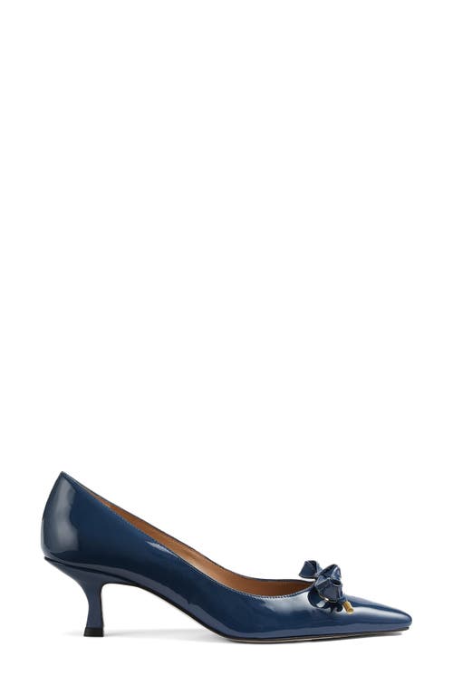 Lk Bennett Alma Bow Pointed Toe Pump In Blue
