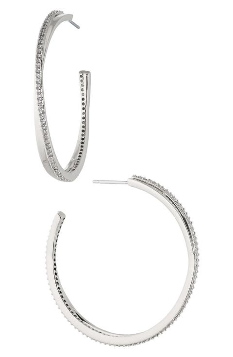 Disco Crossover Hoop Earrings