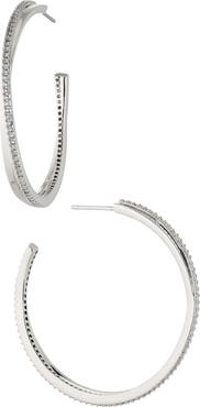 Nadri Disco Crossover Hoop Earrings