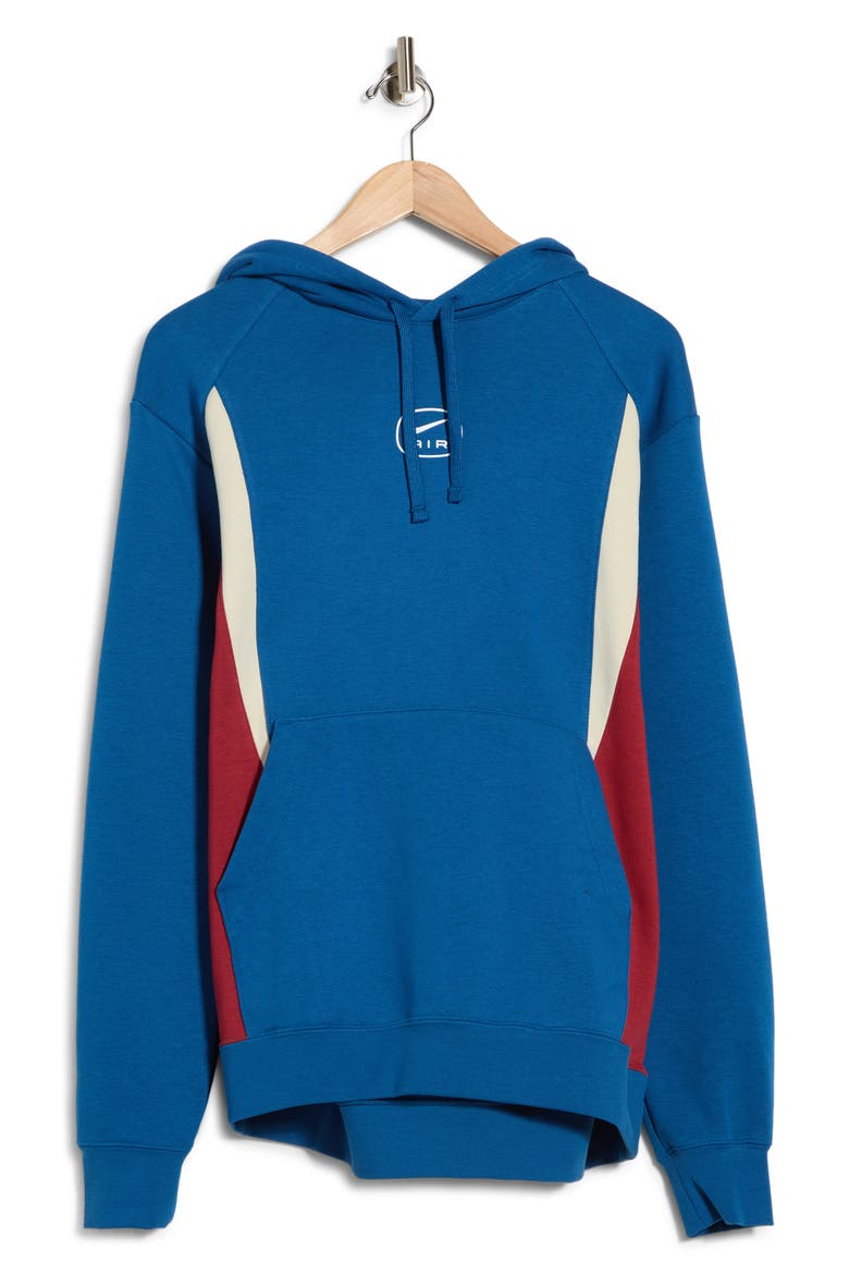 Air Graphic Fleece Hoodie, Alternate, color, COURT BLUE/ LIGHT KHAKI