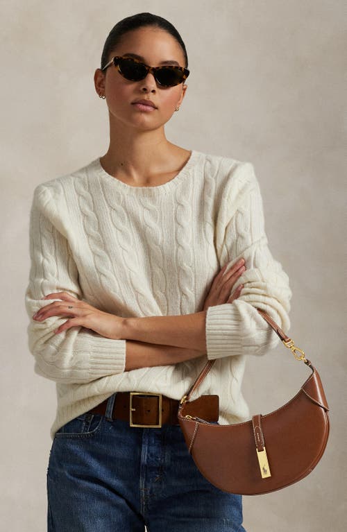 Polo Ralph Lauren Mini Sport Calf Leather Shoulder Bag In Brown