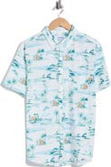Original Penguin Beach Scene Short Sleeve Button-Down Shirt