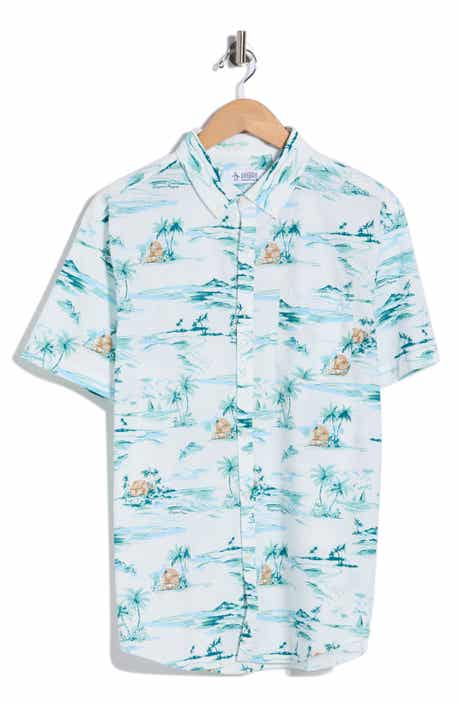Original Penguin Beach Scene Short Sleeve Button-Down Shirt