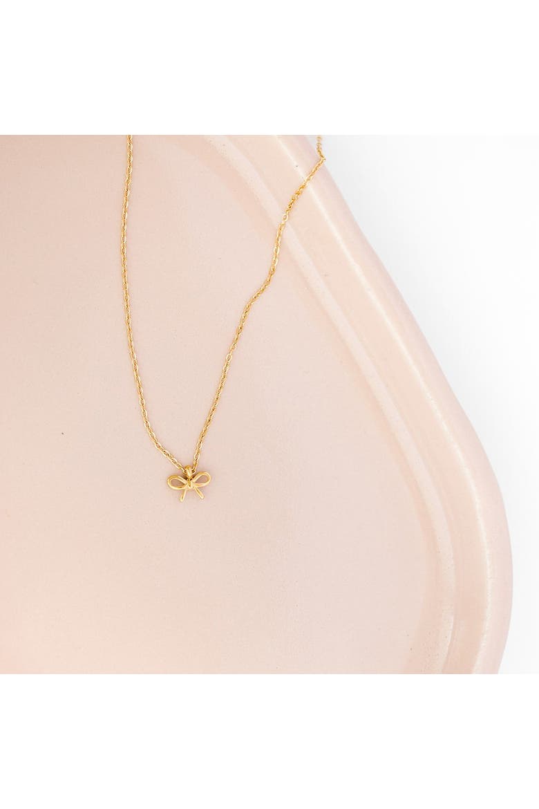 Bow Pendant Necklace, Alternate, color, Gold