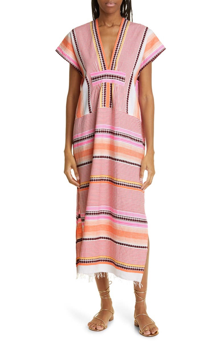 lemlem Cirq Long Cover-Up Caftan, Main, color, 