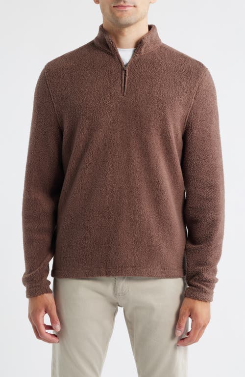 Johnnie-o Dion Fleece Half Zip Pullover In Brown