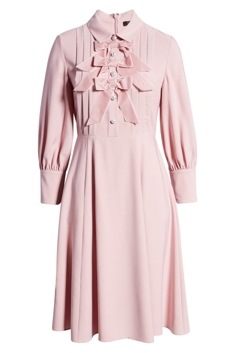 x Atlantic-Pacific Bow Detail Fit & Flare Dress (Nordstrom Exclusive), Alternate, color, PINK ZEPHYR