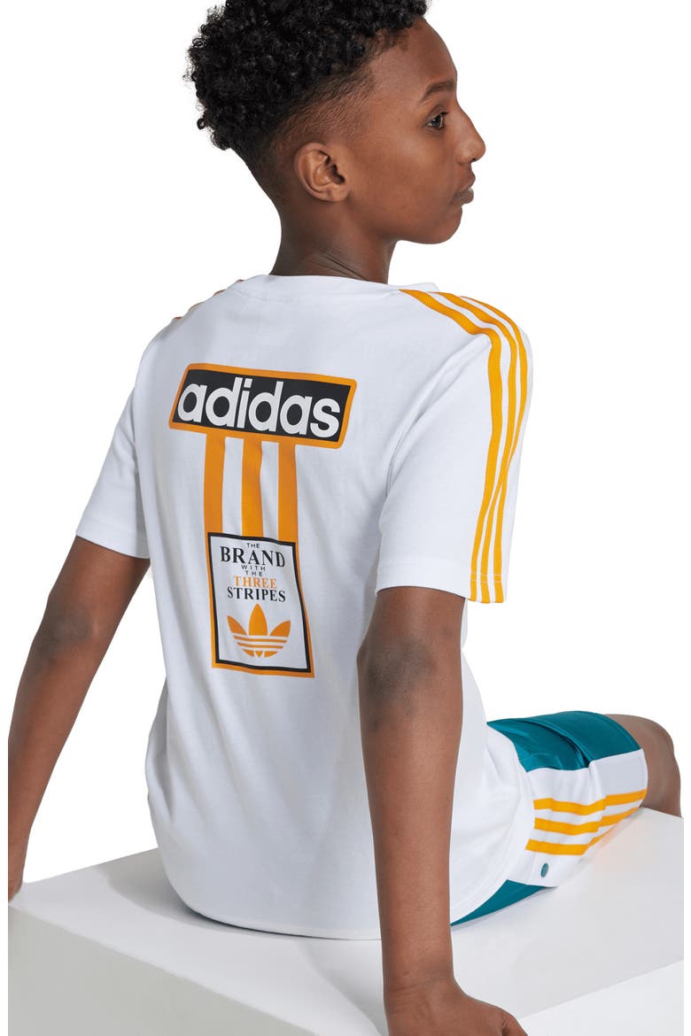 Kids' Logo Cotton Graphic T-Shirt, Alternate, color, WHITE/ ORANGE