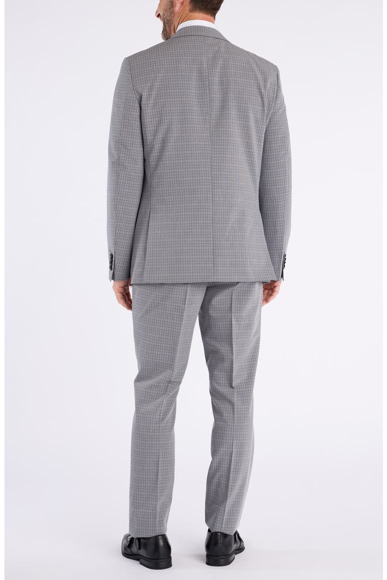 Light Grey Box Plaid Notch Lapel Suit, Alternate, color, GREY